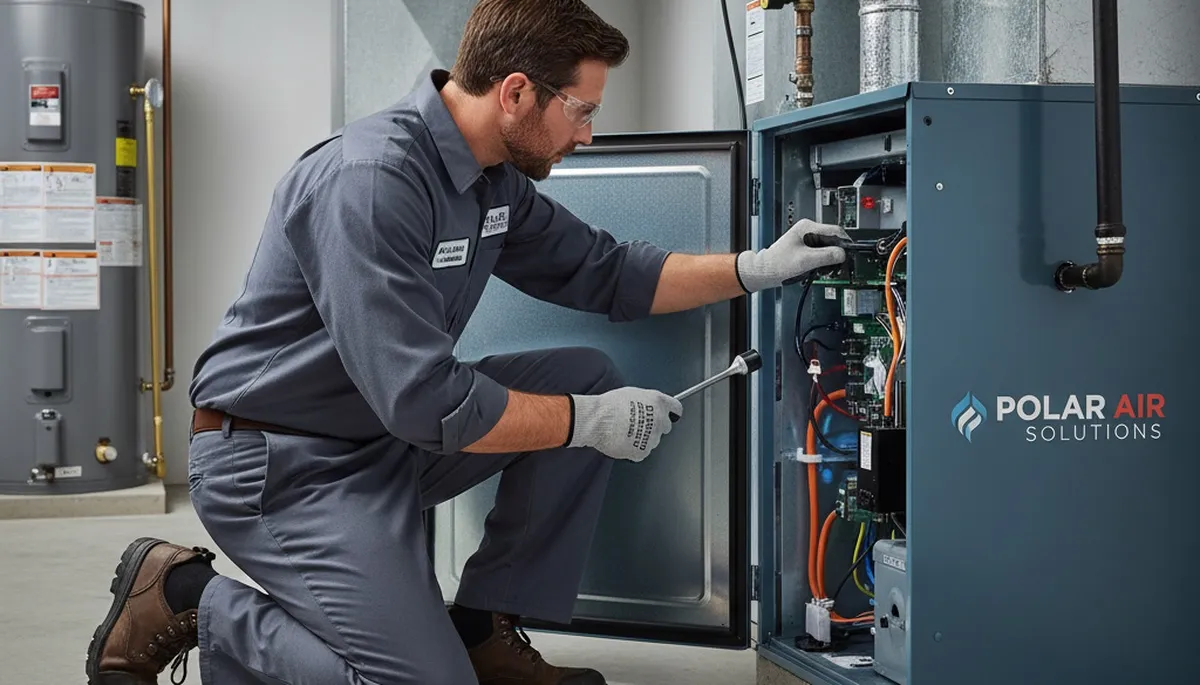 HVAC technician performing furnace repair in Columbus, OH at Five Star Cooling service location